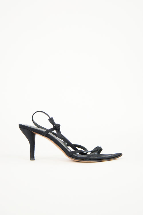 Saint Laurent Satin Pointed Toe Sandal
