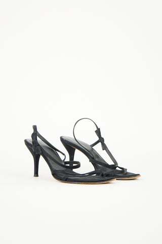 Saint Laurent Satin Pointed Toe Sandal