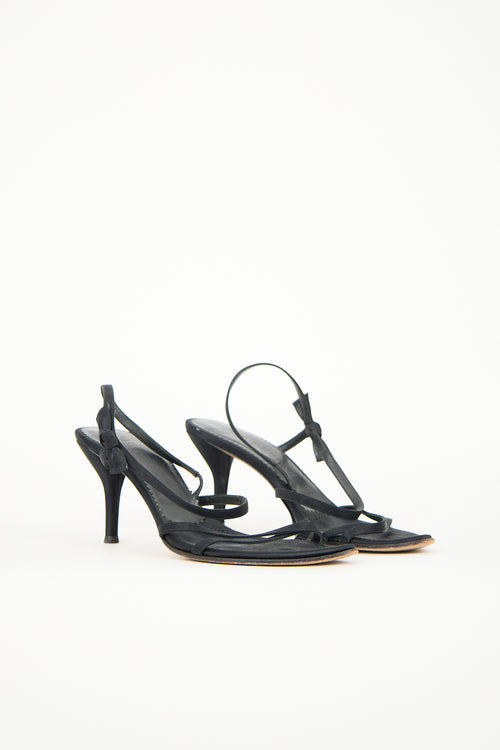 Saint Laurent Satin Pointed Toe Sandal