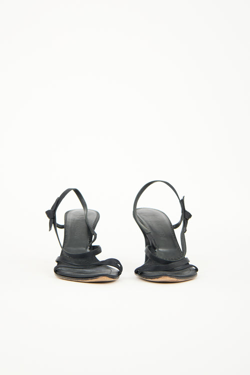 Saint Laurent Satin Pointed Toe Sandal