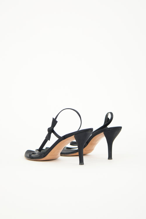 Saint Laurent Satin Pointed Toe Sandal
