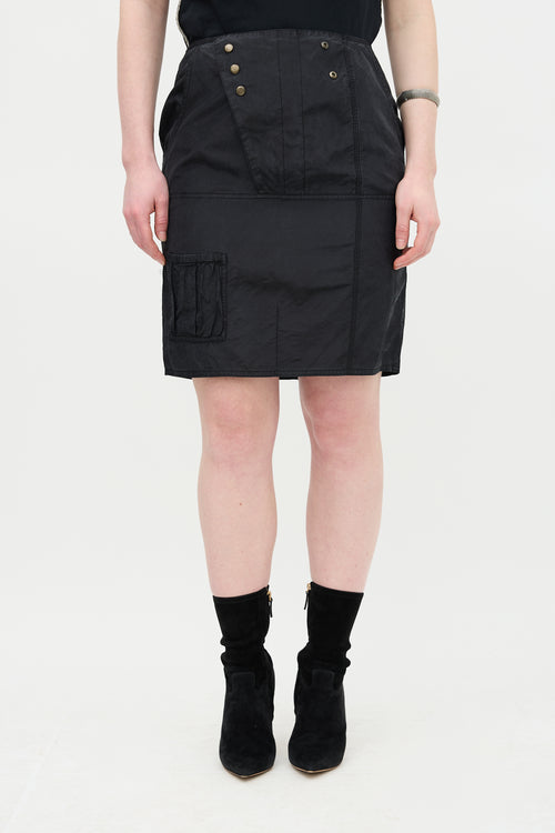 Saint Laurent Silk Zip Skirt
