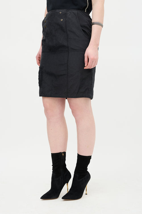 Saint Laurent Silk Zip Skirt