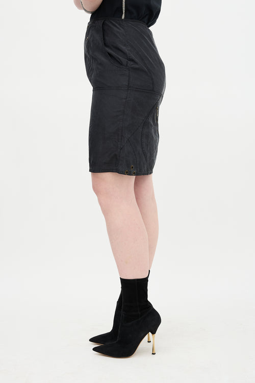 Saint Laurent Silk Zip Skirt