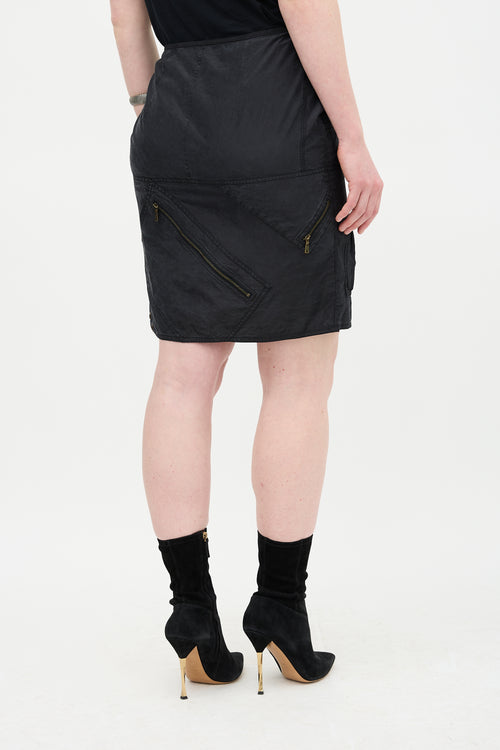 Saint Laurent Silk Zip Skirt