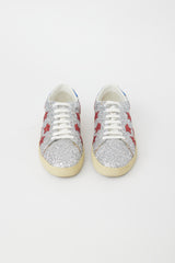Saint Laurent Silver & Multi Glitter Court Sneaker