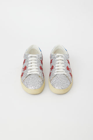 Saint Laurent Silver & Multi Glitter Court Sneaker