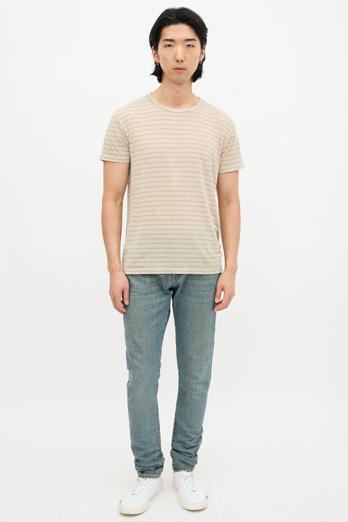 Saint Laurent Sparkly Stripe T-Shirt