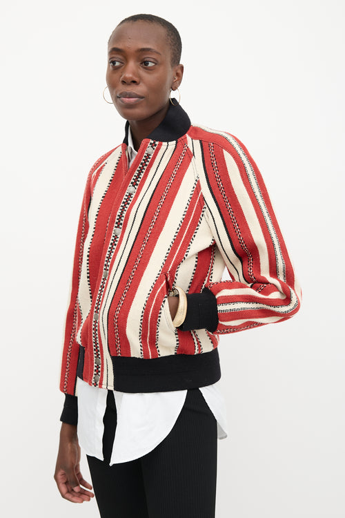 Saint Laurent Stripe Jacquard Bomber Jacket
