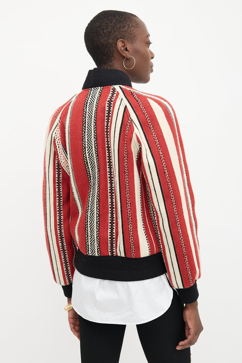 Saint Laurent Stripe Jacquard Bomber Jacket