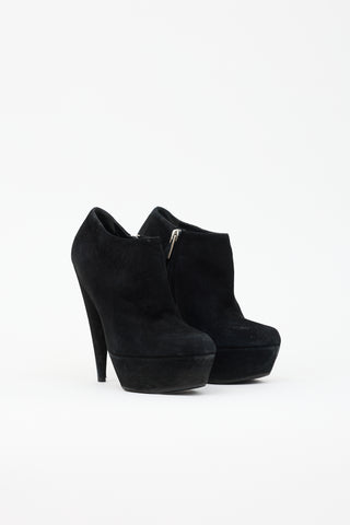 Saint Laurent Suede Platform Bootie