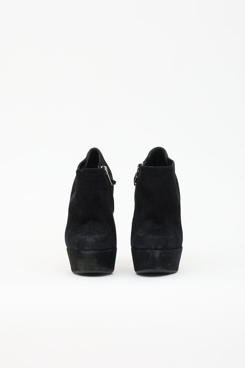 Saint Laurent Suede Platform Bootie