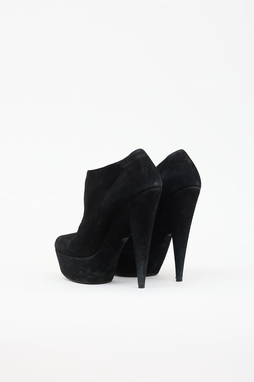 Saint Laurent Suede Platform Bootie