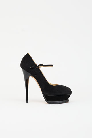 Saint Laurent Suede Tribute Mary Jane Heel