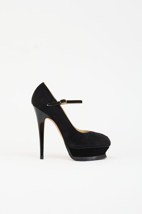Saint Laurent Suede Tribute Mary Jane Heel