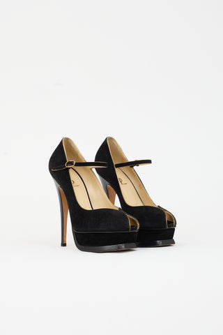 Saint Laurent Suede Tribute Mary Jane Heel