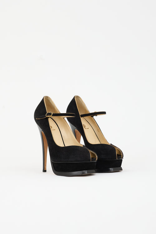 Saint Laurent Suede Tribute Mary Jane Heel