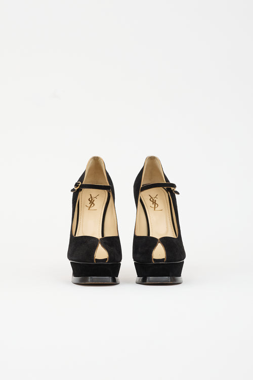 Saint Laurent Suede Tribute Mary Jane Heel