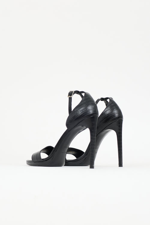 Saint Laurent Textured Leather Sandal