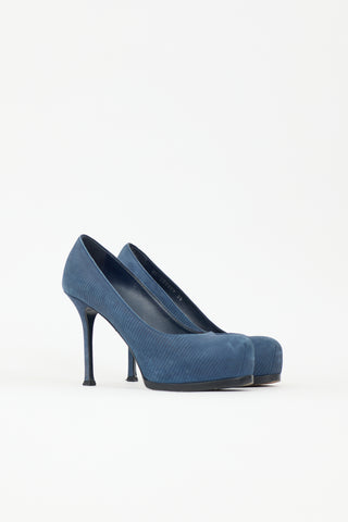 Saint Laurent Textured Leather Tribtoo Pump