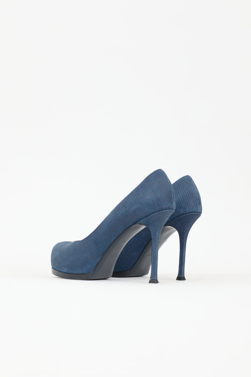 Saint Laurent Textured Leather Tribtoo Pump