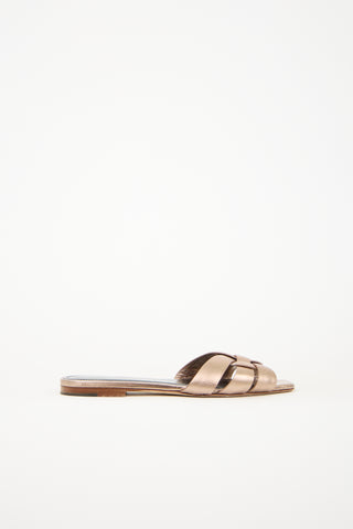 Saint Laurent Leather Tribute Slide