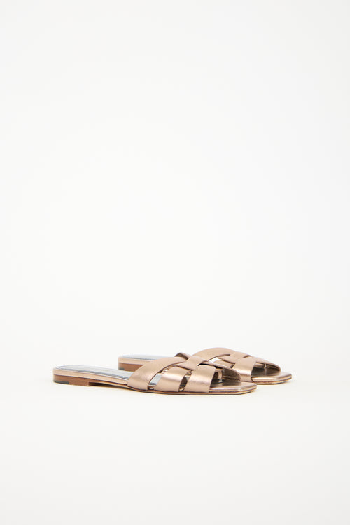 Saint Laurent Leather Tribute Slide