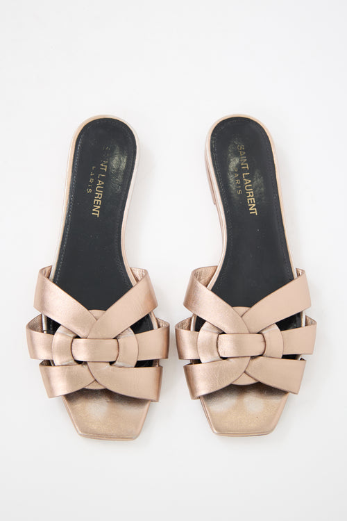 Saint Laurent Leather Tribute Slide