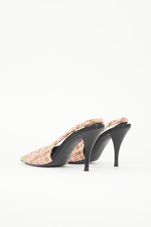 Saint Laurent Tweed Arian Slingback Pump