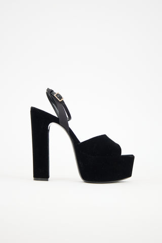 Saint Laurent Velvet Jodie Platform Heel
