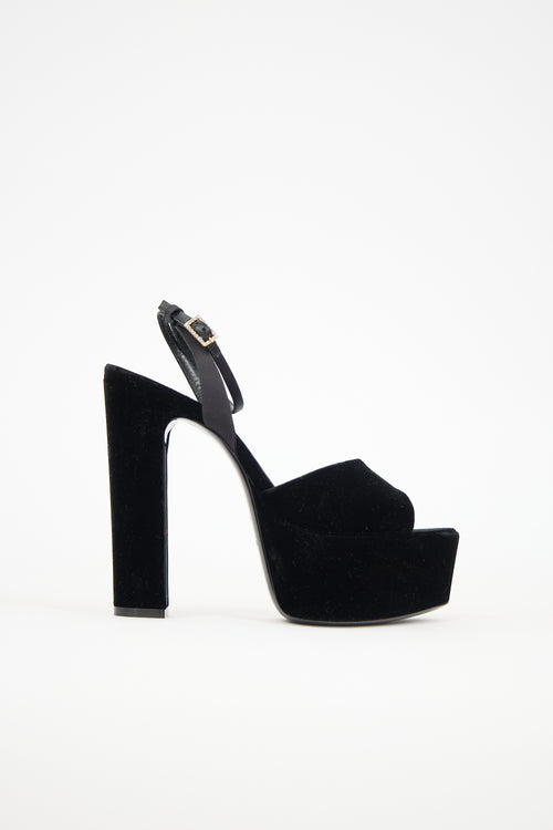Saint Laurent Velvet Jodie Platform Heel