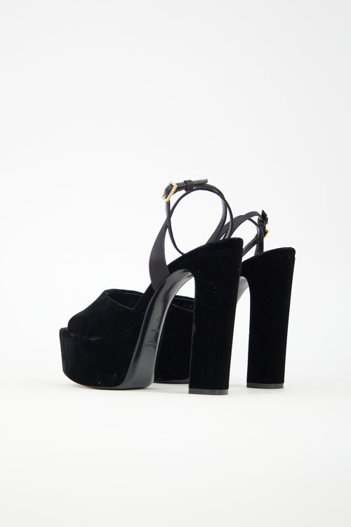 Saint Laurent Velvet Jodie Platform Heel