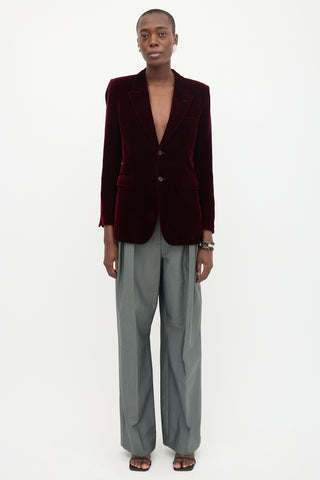 Saint Laurent Velvet Peak Lapel Blazer