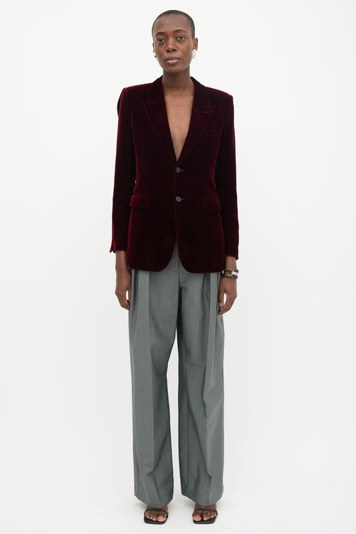 Saint Laurent Velvet Peak Lapel Blazer