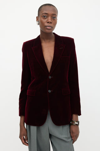 Saint Laurent Velvet Peak Lapel Blazer