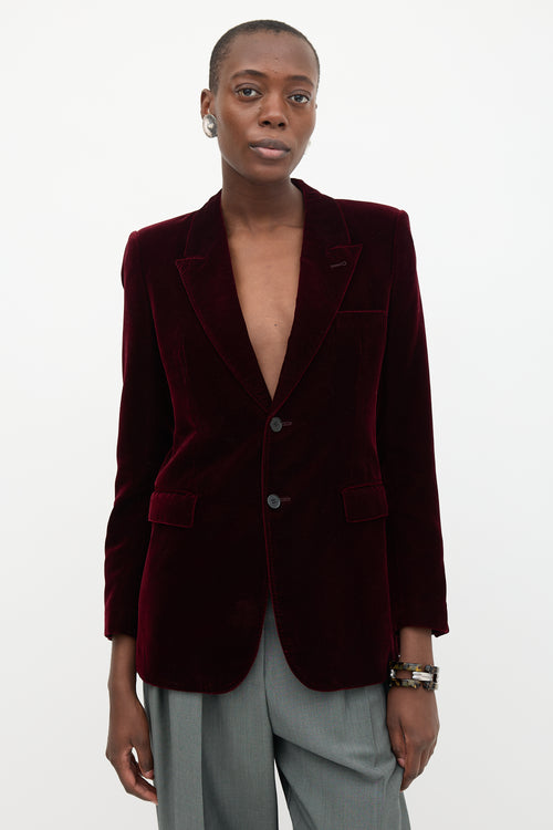 Saint Laurent Velvet Peak Lapel Blazer