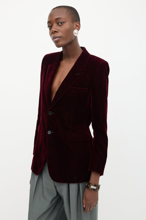 Saint Laurent Velvet Peak Lapel Blazer