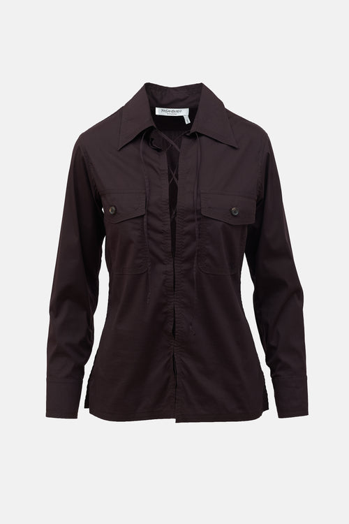 Saint Laurent Vintage Lace Up Shirt