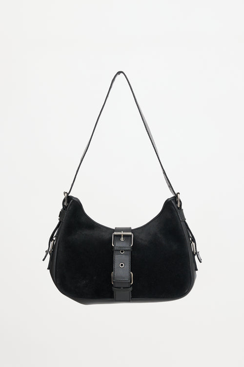 Saint Laurent Vintage Leather & Suede Buckle Bag