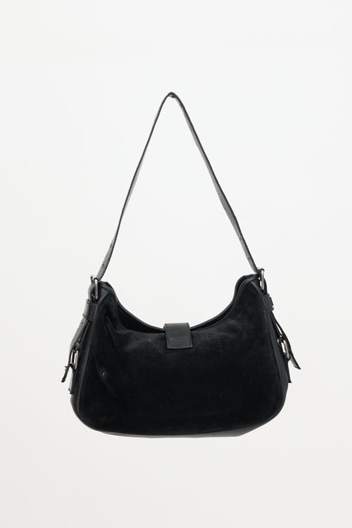 Saint Laurent Vintage Leather & Suede Buckle Bag