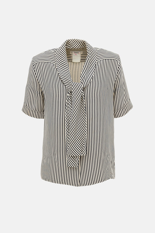 Saint Laurent Vintage Silk Striped Blouse