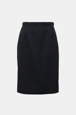 Saint Laurent Vintage Wool Pinstripe Skirt