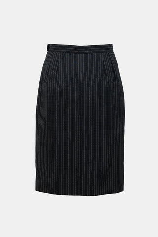 Saint Laurent Vintage Wool Pinstripe Skirt