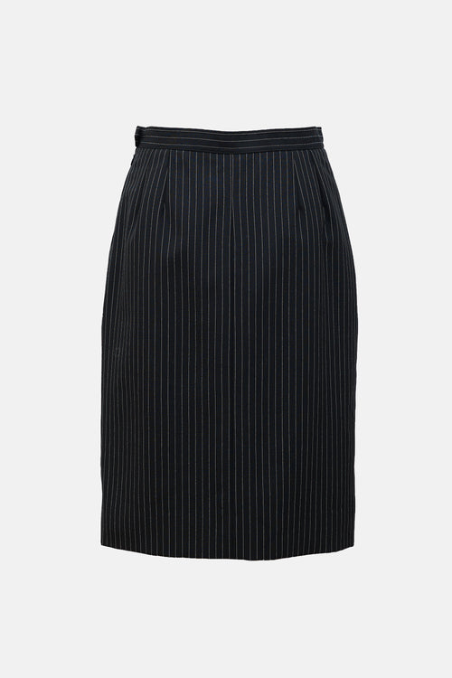 Saint Laurent Vintage Wool Pinstripe Skirt