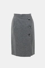 Saint Laurent Vintage Wrap Midi Skirt