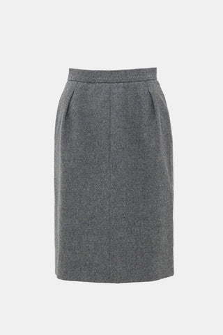 Saint Laurent Vintage Wrap Midi Skirt
