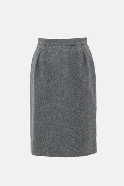 Saint Laurent Vintage Wrap Midi Skirt