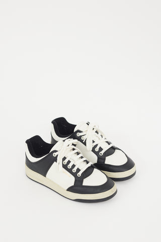 Saint Laurent White & Black Leather SL61 Perforated Sneaker