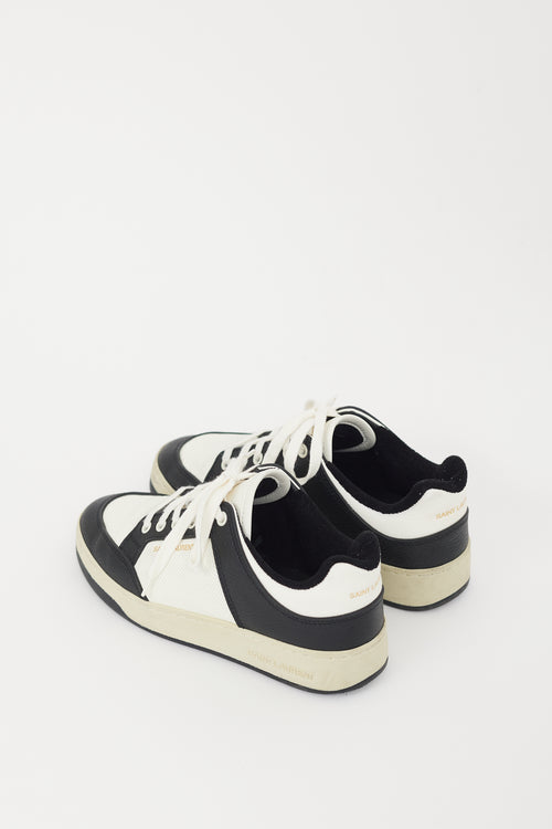 Saint Laurent White & Black Leather SL61 Perforated Sneaker