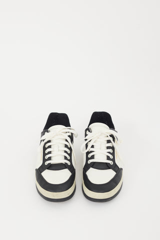 Saint Laurent White & Black Leather SL61 Perforated Sneaker